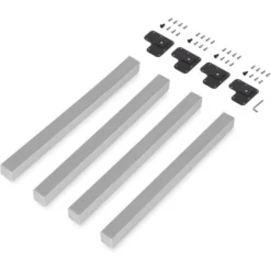 Emuca Gambe Per Tavolo Quadrate, 50x50mm, Verniciato Alluminio, Acciaio, 4 Un