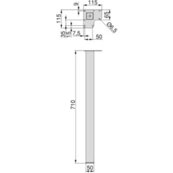 Emuca Gambe Per Tavolo Quadrate, 50x50mm, Verniciato Alluminio, Acciaio, 4 Un -Wenko Negozio 53930558 4