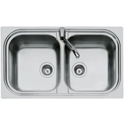 Foster - Lavello Cucina In Acciaio Inox Ad Incasso S1000 86 Cm 2 Vasche