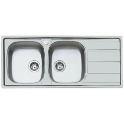 Foster - Lavello Cucina In Acciaio Inox Ad Incasso S1000 116 Cm 2 Vasche A Sinistra