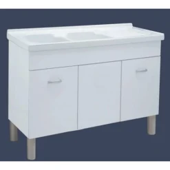 Mobile Sottolavello Cucina Da 120 Cm Solo Per Lavello In Ceramica Da Appoggio - Colore: Bianco (Solo Mobile)