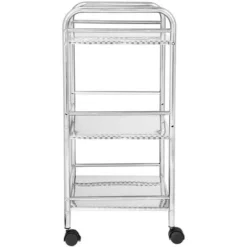 CARRELLO ESTETISTA 3 RIPIANI ACCIAIO CROMATO 4 RUOTE ARREDO BAGNO SALVASPAZIO -Wenko Negozio 5397313 3
