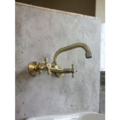 Rubinetto A Parete Vecchio Ottone, Bronzato Con Canna Alta, Maniglie A Stella -Wenko Negozio 54038731 3