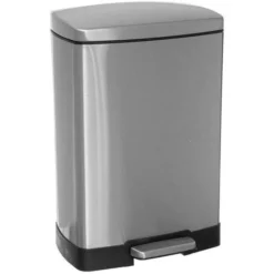 Pattumiera In Metallo Con Pedale Da 12L Silver
