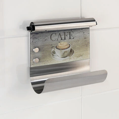 Wenko Porta Rotolo Caf� Magnetico In Vetro Temperato 2 Wenko Porta Rotolo Caf� Magnetico In Vetro Temperato - immagine 2