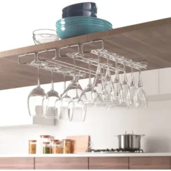 MetalTex Set 2 Binari Sottoripiano Porta 5/6 Calici Ciascuno Cm 41x11x4 Polytherm Rail 41 -Wenko Negozio 54181421 3