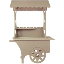 MonsterShop - Carretto Dei Dolci In Legno MDF Per Matrimonio,Battesimo, Celebrazioni E Feste 132cm X 87cm X 48cm -Wenko Negozio 54396591 3