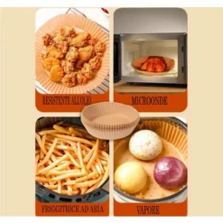 Carta Forno Friggitrice Ad Aria Carta Monouso Fodera Antiaderente 50 Pz 16x4.5cm -Wenko Negozio 54428821 3