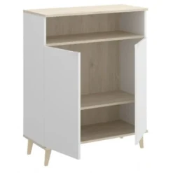 Mobile Cucina 80x40x102 Cm Anita Bianco Opaco E Rovere Naturale Con Due Ante Bianco E Naturale -Wenko Negozio 54718070 4