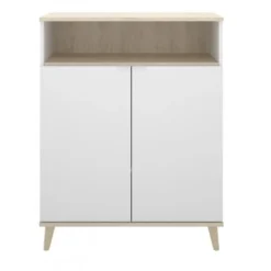 Mobile Cucina 80x40x102 Cm Anita Bianco Opaco E Rovere Naturale Con Due Ante Bianco E Naturale -Wenko Negozio 54718070 5