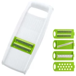 Mandolina Tagliaverdure Affettatrice Manuale Multifunzione 4 Lame Cucina Taglia