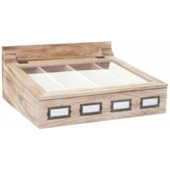 Nova Contenitore Per Tisane Con 4 Scomparti Interni E Con Coperchio Vari Colori Colore : Legno Chiaro -Wenko Negozio 56068489 3