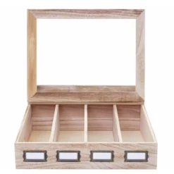 Nova Contenitore Per Tisane Con 4 Scomparti Interni E Con Coperchio Vari Colori Colore : Legno Chiaro -Wenko Negozio 56068489 5