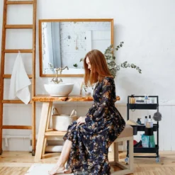 Relaxdays Carrello Da Cucina Con Ruote, 3 Ripiani, 2 Freni, Portaoggetti Per Bagno E Ufficio, HxLxP 86x38x39 Cm, Nero -Wenko Negozio 56842218 3