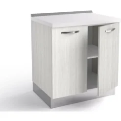 Base Cucina 80x60xH84 Cm In Legno Bianco Alaska Con Due Ante Bianco