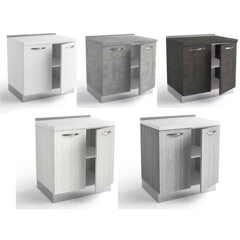 Base Cucina 80x60xH84 Cm In Legno Bianco Alaska Con Due Ante Bianco 3 Base Cucina 80x60xH84 Cm In Legno Bianco Alaska Con Due Ante Bianco - immagine 3