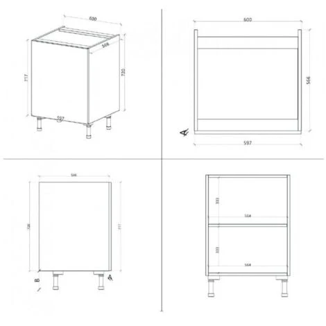 Base Cucina 60x60xH84 Cm In Legno Grigio Islanda Grigio 2 Base Cucina 60x60xH84 Cm In Legno Grigio Islanda Grigio - immagine 2