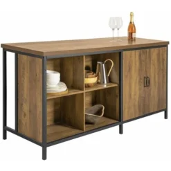 SoBuy Isola Cucina Mobile Da Cucina Autoportante Credenza Tavolo Da Bar Design Industriale 170x60x89cm KNL01-F