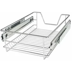 Nova Set 2 Cestelli Estraibili Da Cucina Guide Scorrevoli In Metallo Varie Larghezze Dimensioni : 40 Cm