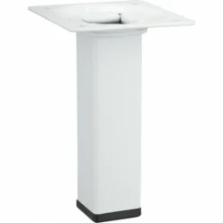 Gamba Fissa Per Mobile Quadrata In Acciaio Epossidico Bianco, 10 Cm HETTICH