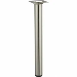 Tavolino Fisso Cilindrico Gamba Acciaio Spazzolato Grigio, 30 Cm HETTICH