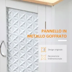 HOMCOM Carrello Da Cucina Con 1 Cassetto, 1 Armadietto E 1 Ripiano A 3 Livelli, 92x40x84cm, Bianco -Wenko Negozio 59260821 5