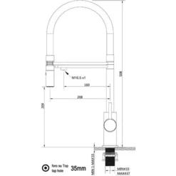 Rubinetto 3 Vie Miscelatore Cucina Cromato Con Canale Separato Per Acqua Filtrata, Canna Bianca Movibile E Doccia Due Getti Staccabile -Wenko Negozio 5933582 2