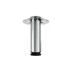 Tavolino Cilindrico A Gamba Regolabile, Ht.Da 20 A 23 Cm In Acciaio Spazzolato Grigio HETTICH