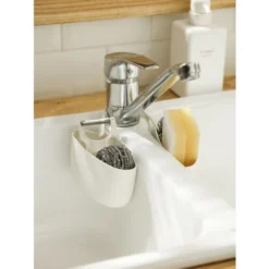 HIASDFLS Lavello Da Cucina Cestello Portaoggetti In Spugna Portaspazzole Portaspazzole Portaoggetti Organizzatore Per La Casa Rubinetto Cestini Pensili Utensile Da Bagno Da CucinaBianco -Wenko Negozio 59383908 5