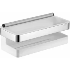Keuco Collection Moll - Mensola Con Tergivetri, Lunghezza 240 Mm, Bianco/cromo 12759010000