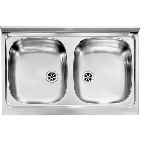 Lavello Da Appoggio Cucina 80x50 Cm In Acciaio Inox Doppia Vasca No Gocciolatoio 1 Lavello Da Appoggio Cucina 80x50 Cm In Acciaio Inox Doppia Vasca No Gocciolatoio