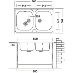 Lavello Da Appoggio Cucina 80x50 Cm In Acciaio Inox Doppia Vasca No Gocciolatoio 6 Lavello Da Appoggio Cucina 80x50 Cm In Acciaio Inox Doppia Vasca No Gocciolatoio -Wenko Negozio 63582284 3
