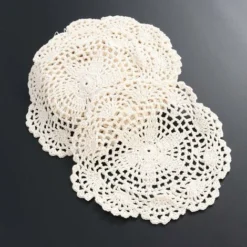 Bestonzon Set Di 12 Centrini All'uncinetto Fantasia Floreale - In Cotone, Antiscivolo - Beige - Per Caffè, Bevande, Tazza -Wenko Negozio 63850605 4