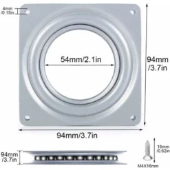 Piatto Girevole Piatto Girevole Piattaforma Girevole Quadrata Girevole A 360 Gradi Con Cuscinetti A Sfera In Acciaio Per Armadio Da Cucina Bancone Dispensa (4 Pollici) -Wenko Negozio 63851921 4