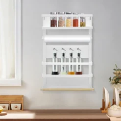 Scaffale Per Il Frigorifero Scaffale Per Spezie Da Appendere Al Frigorifero Con Ripiano A 5 Ripiani Per Organizer Da Cucina, 30x12x46cm Bianco -Wenko Negozio 63865170 3