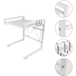 Forno A Microonde Supporto ,Mensola Microonde Con 3 Ganci Pendenti -Bianco 2 Livelli -Wenko Negozio 63865376 4