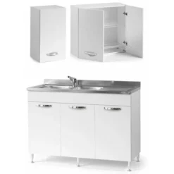 Mobile Cucina Componibile Bianco Frassinato Con