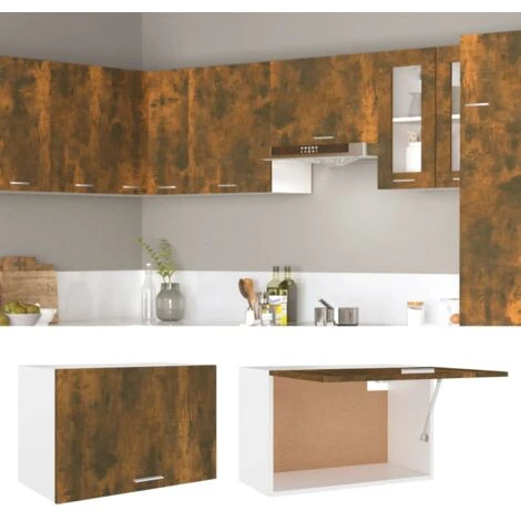 Mobile Pensile Rovere Fumo 60x31x40 Cm In Legno Ingegnerizzato VidaXL 4 Mobile Pensile Rovere Fumo 60x31x40 Cm In Legno Ingegnerizzato VidaXL - immagine 4