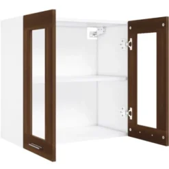 Pensile In Vetro Rovere Marrone 60x31x60 Cm Legno Multistrato VidaXL 9 Pensile In Vetro Rovere Marrone 60x31x60 Cm Legno Multistrato VidaXL -Wenko Negozio 64156411 5