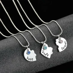 3pcs Best Friend Gift Love Heart Collana Set Best Friend Love Heart Women Ciondolo In Lega -Wenko Negozio 64497699 3
