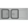 Franke Lavello In Tectonite KID 621-116 3 1/2 WWK Gocciolatoio Reversibile 2 Vasche Grigio 143.0653.612