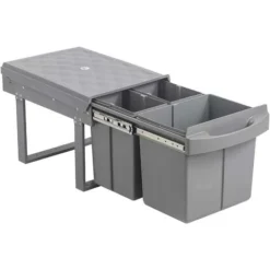 Pattumiera Estraibile Sottolavello Mobile Cucina Differenziata 3 Bidoni 40Lt