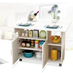 Tavolo Tavolino Mobile Cucina Con Scaffali Armadietto Salvaspazio Portaoggetti -Wenko Negozio 66360918 4