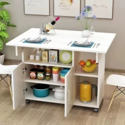 Tavolo Tavolino Mobile Cucina Con Scaffali Armadietto Salvaspazio Portaoggetti -Wenko Negozio 66360918 5