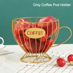 Portacialde Di Caffè, Contenitore Per Crema Di Caffè In Metallo, Cestelli Multipli Per La Conservazione Del Caffè Espresso E Bancone Da Cucina, Tavolino Da Caffè (oro) -Wenko Negozio 66562953 5