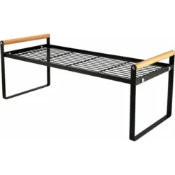 Scaffale Da Cucina Da Appoggio, Scaffale Multifunzione Impilabile, Scaffale Per Armadietto, Dispensa, Scaffale Per Spezie In Metallo Per Stoviglie (Nero)