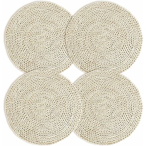 READCLY-12'' Tovagliette Rotonde Intrecciate Tovagliette All'americana In Paglia, Naturale Fatto A Mano Antiscivolo E Resistente Al Calore Tovaglietta In Mais Intrecciato Decorato Per Feste Di Matrimo 1 READCLY-12'' Tovagliette Rotonde Intrecciate Tovagliette All'americana In Paglia, Naturale Fatto A Mano Antiscivolo E Resistente Al Calore Tovaglietta In Mais Intrecciato Decorato Per Feste Di Matrimo