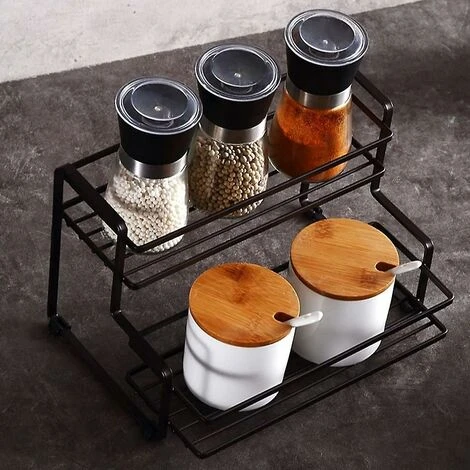 Pratico Portaspezie, Portaspezie Da Cucina, Organizer Per Il Bagno, Portaspezie A 2 Livelli, Ideale Per La Conservazione Della Casa 4 Pratico Portaspezie, Portaspezie Da Cucina, Organizer Per Il Bagno, Portaspezie A 2 Livelli, Ideale Per La Conservazione Della Casa - immagine 4