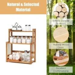 RELAX4LIFE Portaspezie Da Tavolo Con 3 Ripiani In Bambù, Scaffale Salvaspazio Per Spezie Da Cucina, Organizer E Contenitore Con Grande Capacità E Altezza Regolabile, 41 X 18 X 50 Cm, Legno Naturale -Wenko Negozio 67415223 3