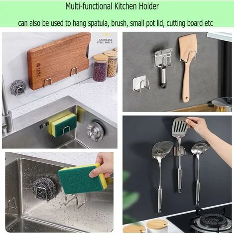 Confezione Da 2 Portaspugne In Acciaio Inox 304 Portaspugne Per Lavello Da Cucina Spugna Autoadesiva Impermeabile 5 Confezione Da 2 Portaspugne In Acciaio Inox 304 Portaspugne Per Lavello Da Cucina Spugna Autoadesiva Impermeabile - immagine 5